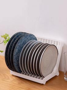 1pc Solid Color Drain Rack - White - View 1