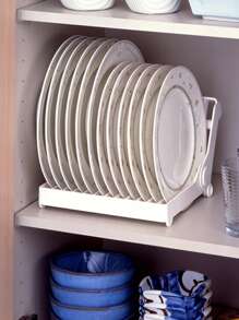 1pc Solid Color Drain Rack - White - View 5