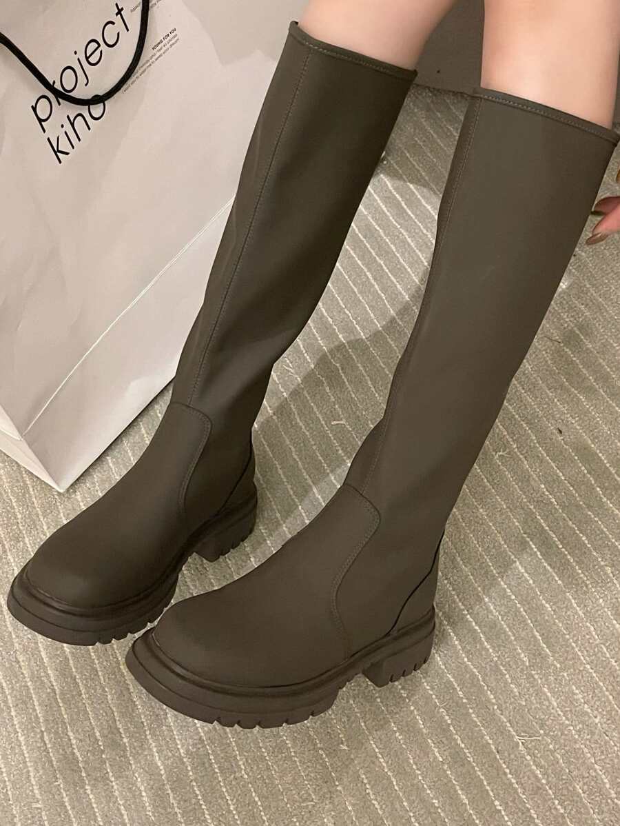 Botas clásicas cremallera trasera - Verde militar - Ver 1