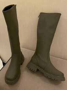 Botas clásicas cremallera trasera - Verde militar - Ver 2
