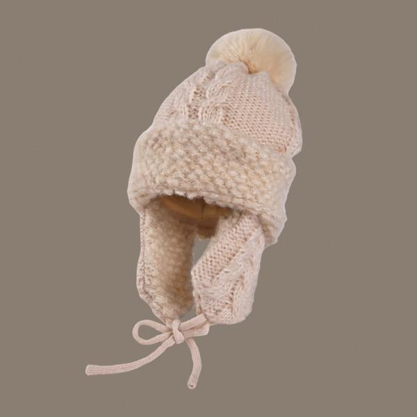 

Toddler Kids Knit Hat, Beige