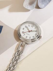 Heart Nurse Quartz Watch Brooch - White - View 4
