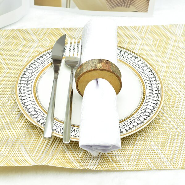 

1pc Wooden Napkin Ring, Multicolor