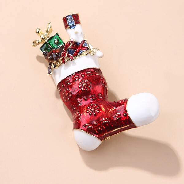 

Christmas Socks Decor Brooch, Multicolor