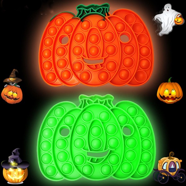 

1pc Halloween Pumpkin Glow Push Pop Bubble, Multicolor