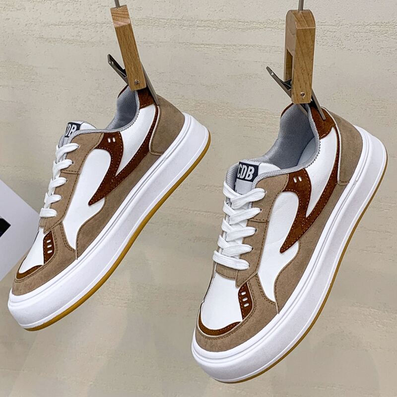 

Colorblock Lace Up Front Skate Shoes, Khaki