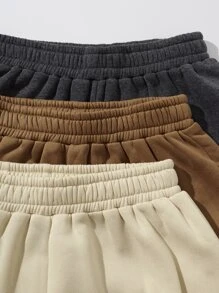 SHEIN EZwear 3件彈性腰帶內襯衛褲 - 彩色 - 查看 7