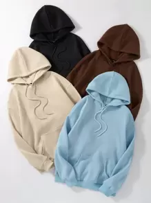 SHEIN Unity 4 piezas Capucha con bolsillo de canguro con cordón - Multicolor - Ver 5