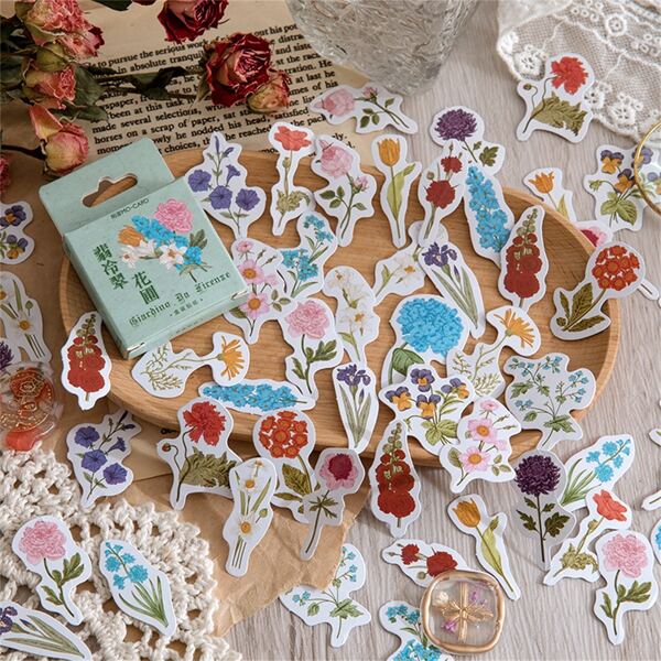 

46pcs Floral Pattern Sticker, Multicolor