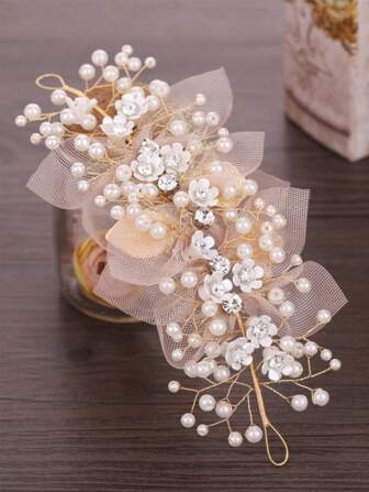 Niñas Accesorio de pelo con perla artificial & con diseño de flor