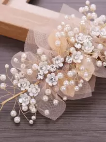 Niñas Accesorio de pelo con perla artificial & con diseño de flor