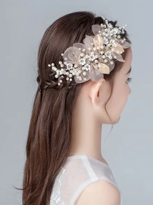 Niñas Accesorio de pelo con perla artificial & con diseño de flor