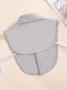 1入組女式淺灰色雪紡半襯衫風格時尚假領尖領日常穿著 - 淺灰色 - 查看 3