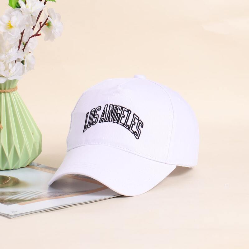 

Letter Graphic Embroidery Baseball Cap, White
