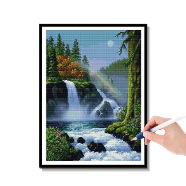 

Landscape Print DIY Diamond Unframed Painting, Multicolor