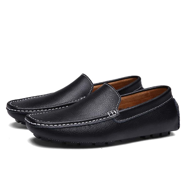 

Men Stitch Trim Loafers, Black