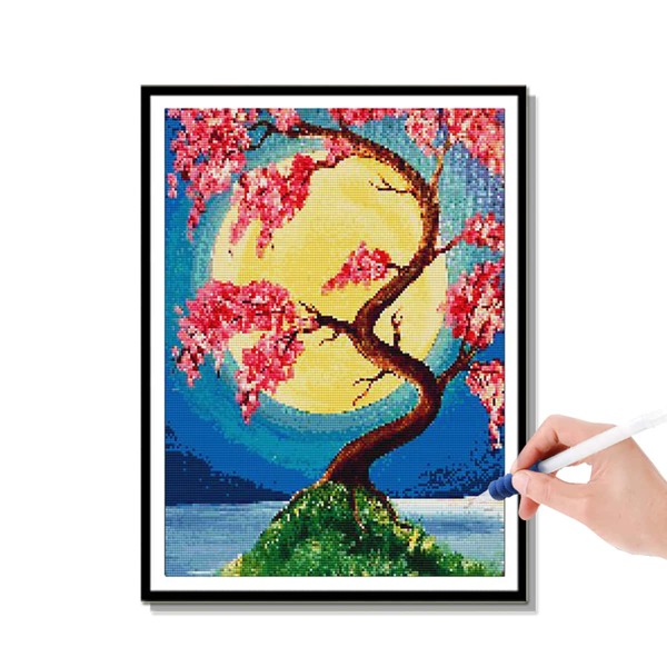 

Moon Print DIY Diamond Unframed Painting, Multicolor