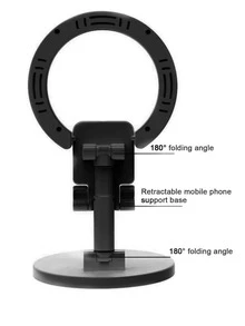 Selfie Ring Light With Stand - Black - View 4