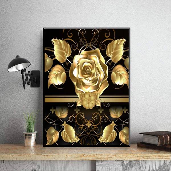 

DIY Алмазная картина без рамы с цветочным принтом, Многоцветный