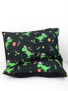 Christmas Dinosaur Duvet Covers Set Without Filler - Black - View 7