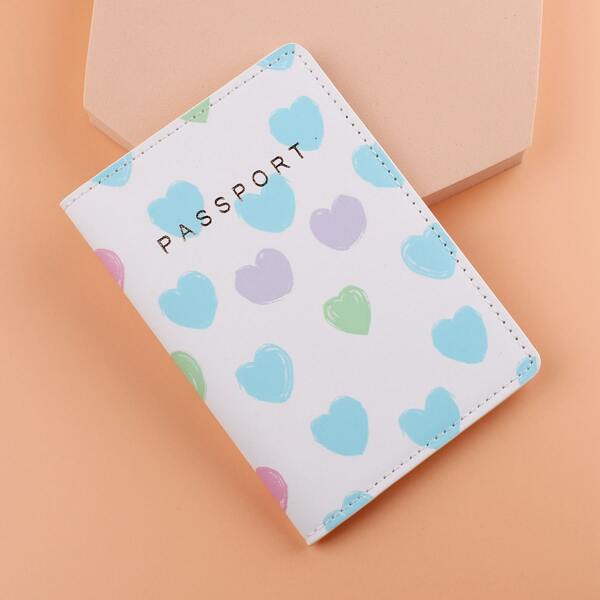 

Heart Graphic Passport Case, Multicolor