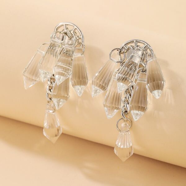 

Crystal Charm Drop Earrings, Clear