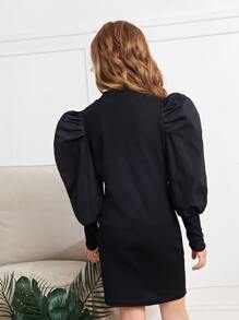 SHEIN 女孩泡泡袖不附腰帶緊身洋裝