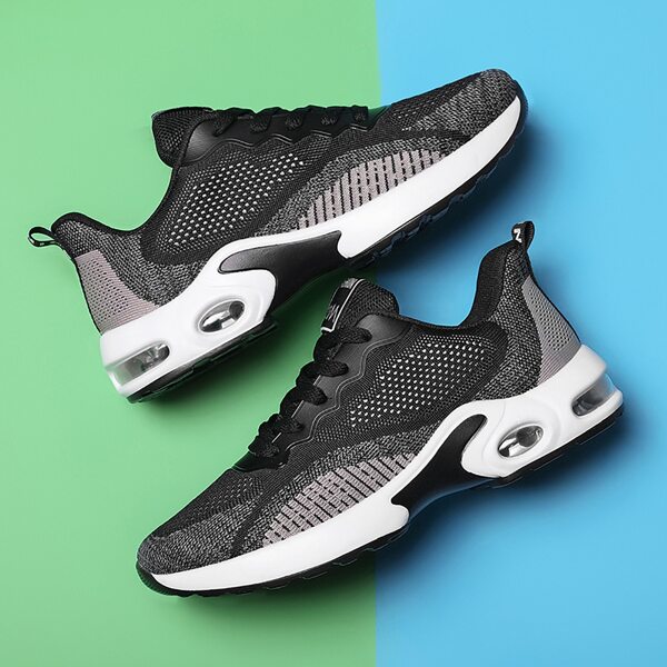 

Lace-up Front Air Cushion Running Shoes, Grey