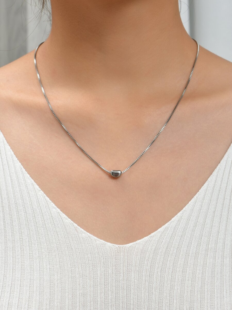 Stainless Steel Necklace - Silver - View 1