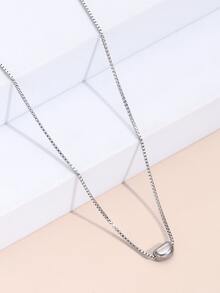 Stainless Steel Necklace - Silver - View 2