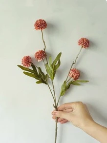 1pc Artificial Plant, Mini Dandelion Flowers 50cm Faux Plant Branch, Silk Flowers Faux Flower Stem For Home Living Room Bedroom Decor, Fake Plants, Fall Decor, Room, Desk, Garden Decor, Room Decoration Stuff, Valentine Day, Gift Gifts Birthday Graduation Home Decor Back To School School Supplies - Orange - View 2