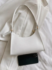 Lizard Pattern Shoulder Bag - White - View 5