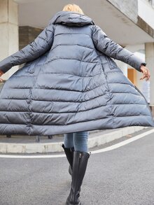 GASMAN 正面拉链抽绳细节羽绒填充大衣