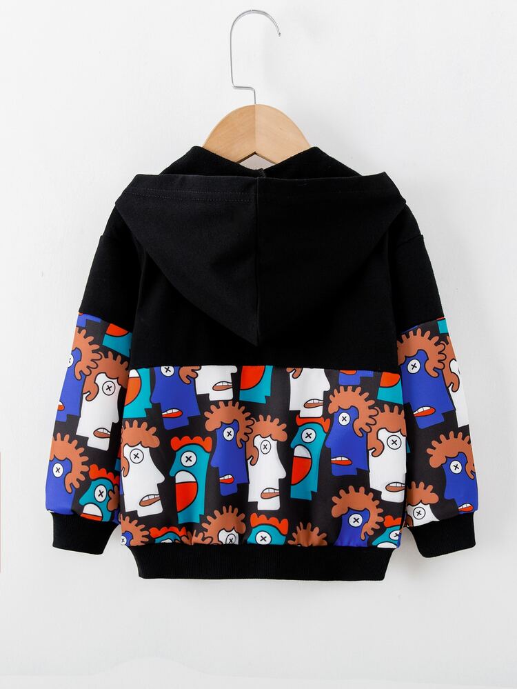 Toddler Boys Cartoon Graphic Zip Up Jacket