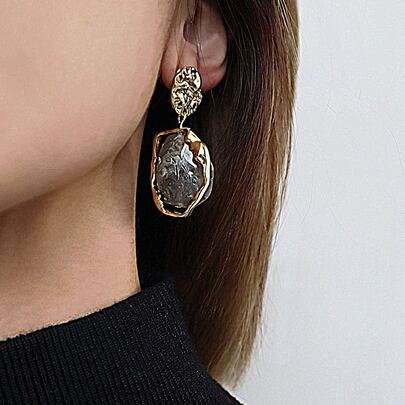 Round Decor Drop Earrings