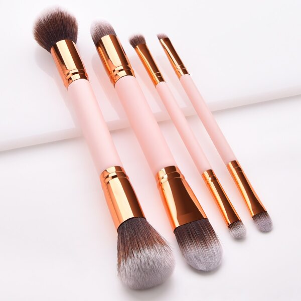 

4pcs Double-headed Makeup Brush Set, Pink