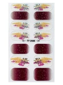 1sheet Glitter & Ombre Nail Art Sticker & 1pc Nail File - Multicolor - View 2