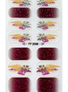 1sheet Glitter & Ombre Nail Art Sticker & 1pc Nail File - Multicolor - View 3