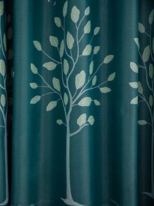 1pc Leaf Pattern Curtain, Modern Polyester Blackout Curtain For Bedroom And Living Room - Multicolor - View 7