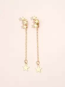 Pendientes colgantes de estrella casuales para uso diario de mujer