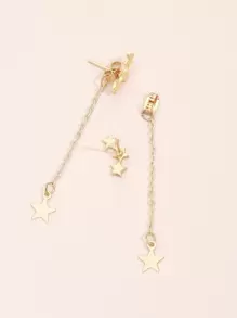 Pendientes colgantes de estrella casuales para uso diario de mujer