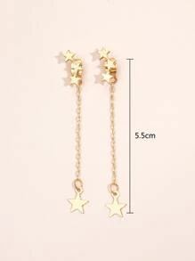 Pendientes colgantes de estrella casuales para uso diario de mujer