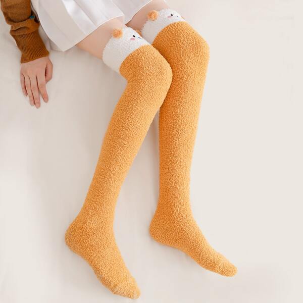 

Animal Decor Over The Knee Socks, Multicolor