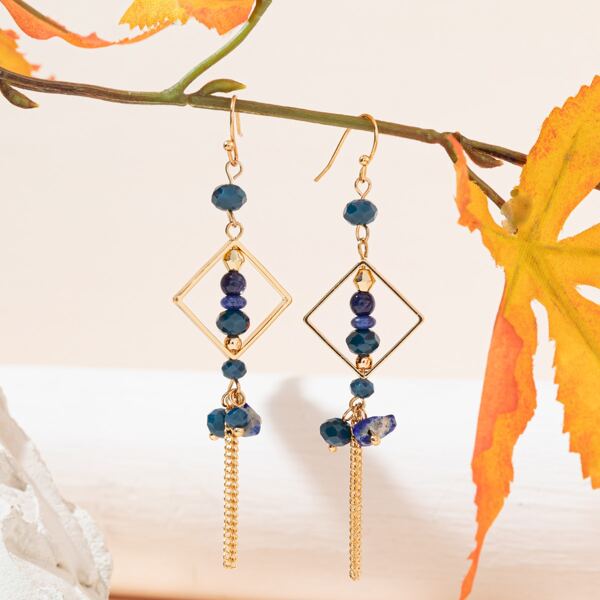 

Bead Decor Earrings, Multicolor