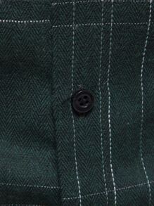 Manfinity Men Plaid Pocket Patched Shirt - Green - View 3