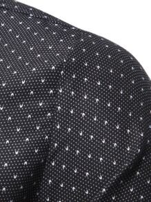 Manfinity Mode Men Allover Print Button Up Long Sleeve Casual Collar Shirt, For Work, Business - Black and White - View 4