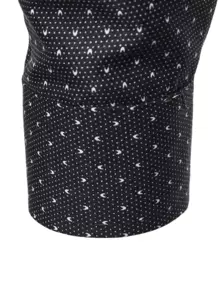 Manfinity Mode Men Allover Print Button Up Long Sleeve Casual Collar Shirt, For Work, Business - Black and White - View 6