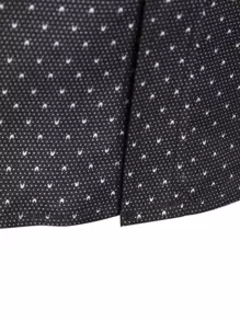 Manfinity Mode Men Allover Print Button Up Long Sleeve Casual Collar Shirt, For Work, Business - Black and White - View 8