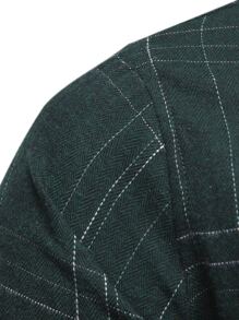 Manfinity Men Plaid Pocket Patched Shirt - Green - View 8