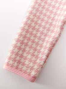 Toddler Girls Houndstooth Button Detail Jacket & Skirt - Pink - View 5